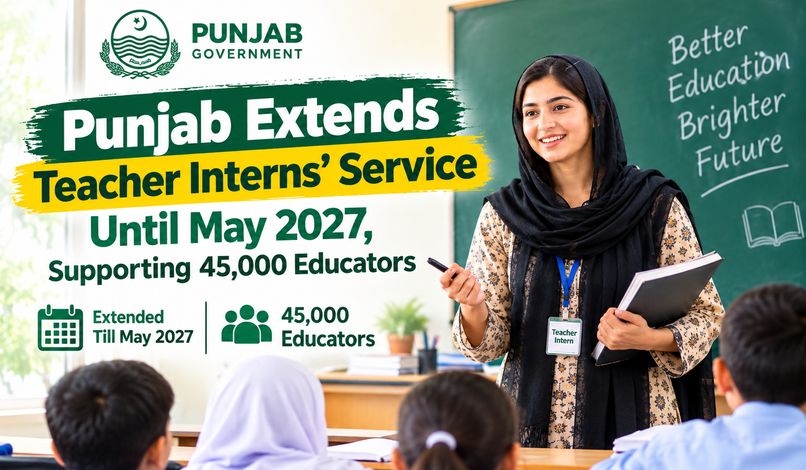 Punjab Extends Teacher Interns' Service