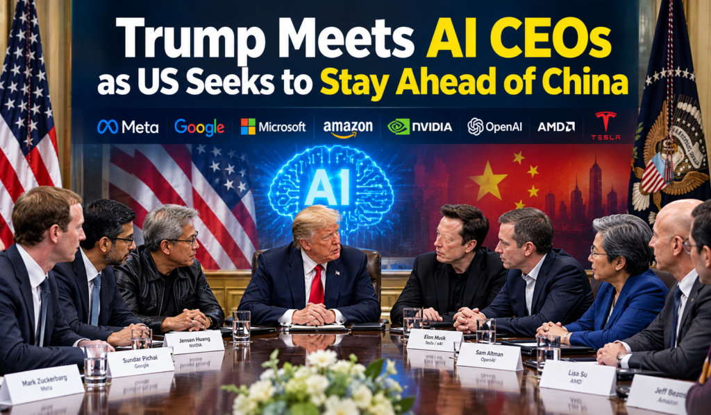 Trump Meets AI CEOs as US Seeks to Stay Ahead of China