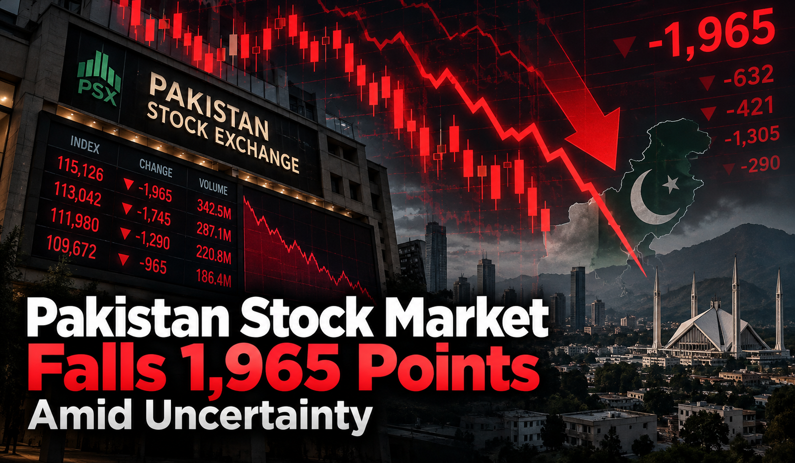 PSX Today: KSE-100 Suffers a 1,965-Point Decline