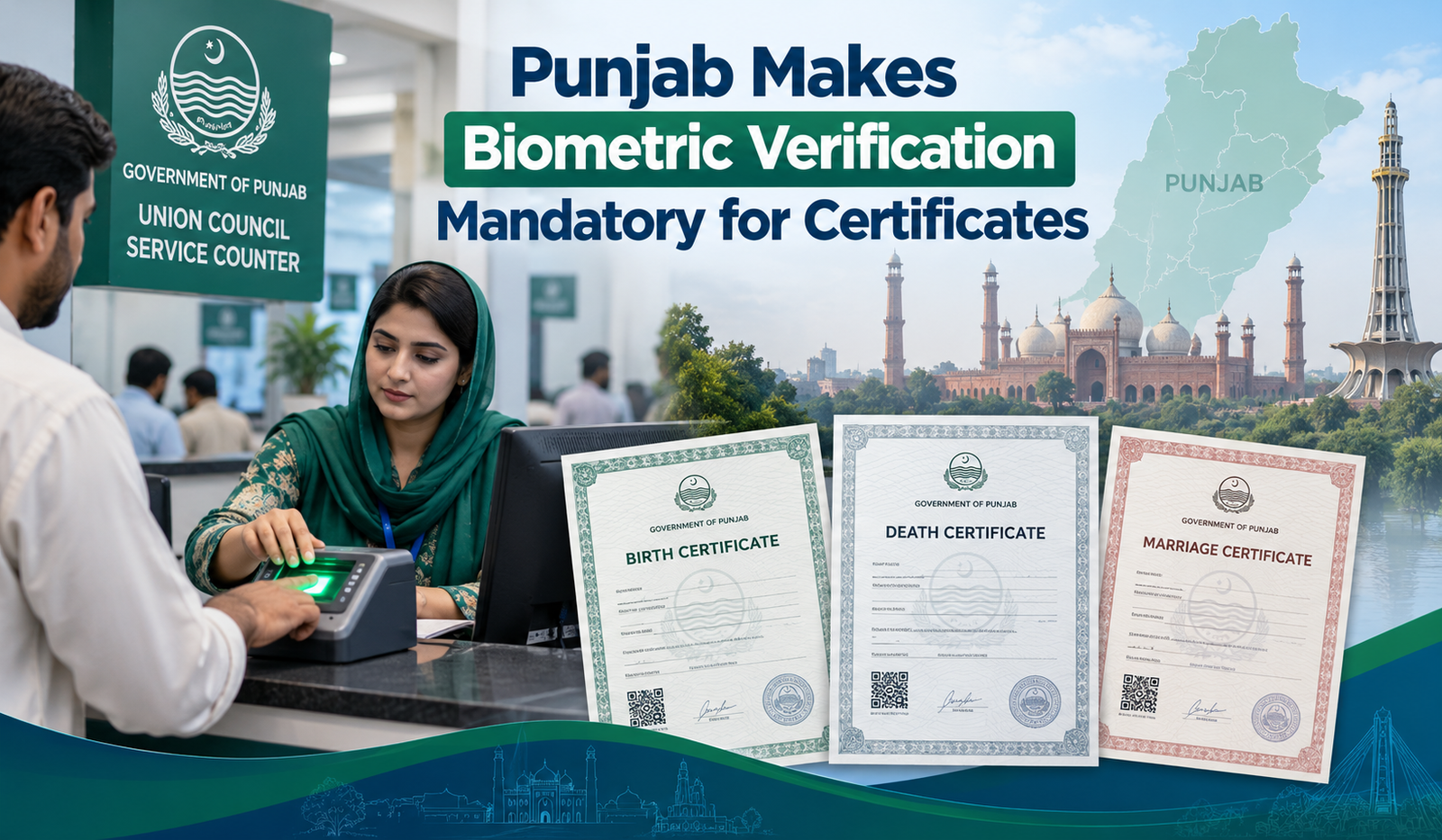 Punjab biometric verification for certificates