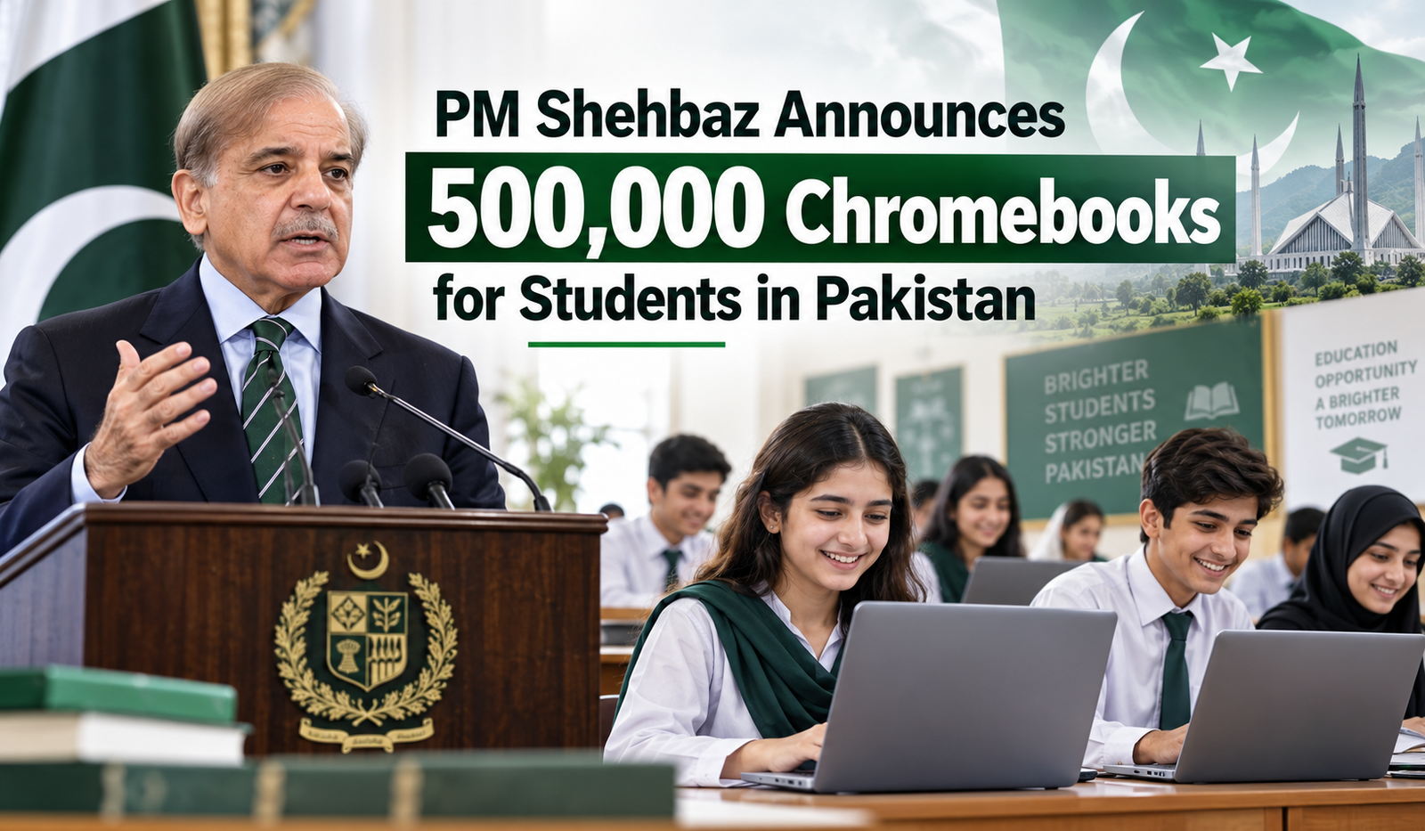 PM Shehbaz Sharif, 500000 Chromebooks